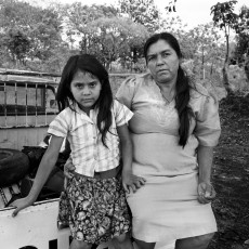 Rufina Amaya with her daughter Marta. Rufina was one of the only survivors of the El Mozote massacre that took place in December 1981, when nearly 1,000 civilians were brutally killed by the U.S. trained and funded Atlacatl Battalion of the Salvadoran Army. El Mozote, Morazán, El Salvador, 1993 