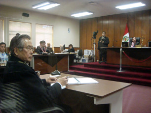 Peru’s ex-President Alberto Fujimori was tried in Lima for human rights violations. Here he was sentenced to twenty-five years in prison for the La Cantuta and Barrios Altos massacres. Lima, July 16, 2008