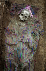 The remains of a sixty-six year old woman killed by the army. Nebaj, 2000