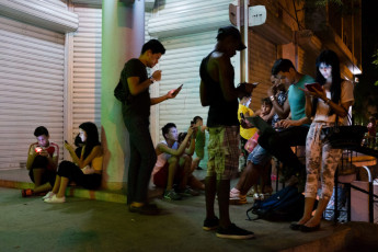 One of three public Wi-Fi zones introduced in Havana in July 2015